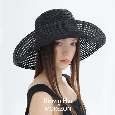 MOREZON【Brown hat Grace Wide Braid Hat】26春夏新款大檐帽