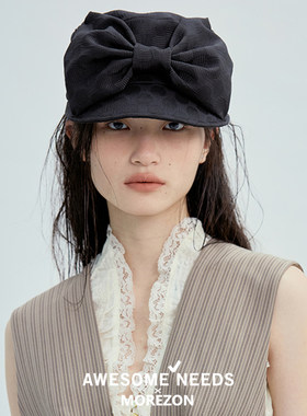 MOREZON【AWESOME NEEDS BELLBOY CAP】26春夏波点蝴蝶结平顶帽子