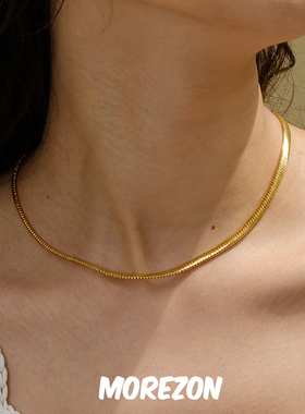 MOREZON【LAZY CIRCLES】24AW新款潮人简约时尚个性厚质感蛇骨链