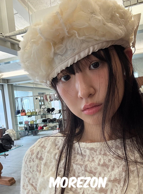 MOREZON【AWESOME NEEDS BOWL BERET】25SS立体蓬松蝴蝶结贝雷帽