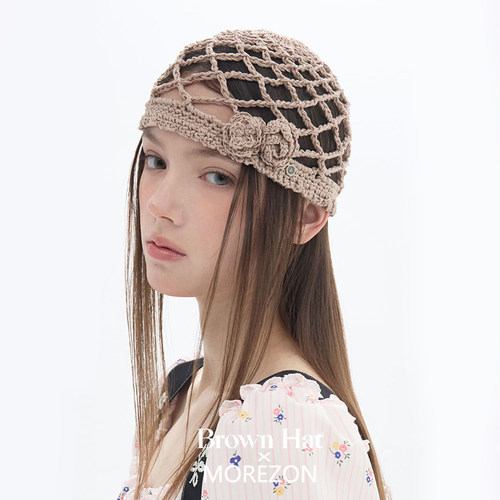 MOREZON【Brown hat Crochet Beanie】26春夏新款潮人编织包头帽