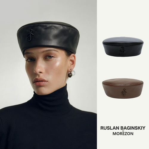 MOREZON【Ruslan Baginskiy Leather Pillbox】26秋冬羊皮药盒帽