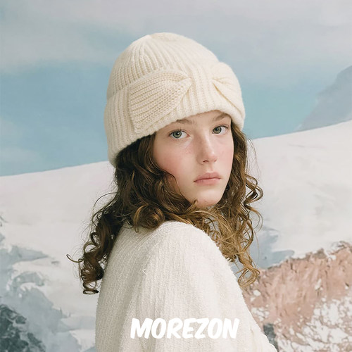 MOREZON【Brown hat Rosette Beanie】秋冬潮人玫瑰型针织毛线帽