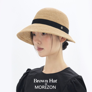 Deauville hat Straw Hat 沙滩草帽女 MOREZON 26春夏新款 Brown
