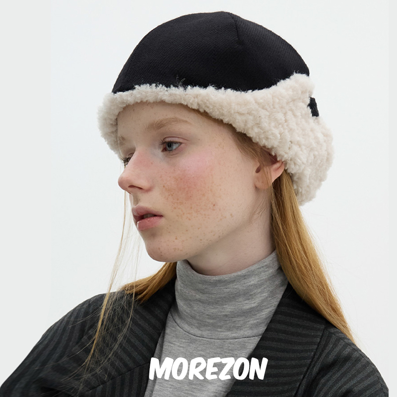MOREZON【Brown hat Helmet Bonnet】秋冬潮人简约百搭护耳帽子女