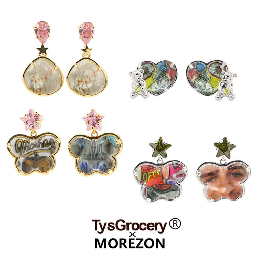 MOREZON【TysGrocery旅行相框系列】26春夏新款潮人个性卡通耳钉