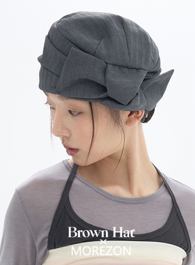 MOREZON【Brown hat Twisted Ribbon Turban】26春夏蝴蝶结包头帽