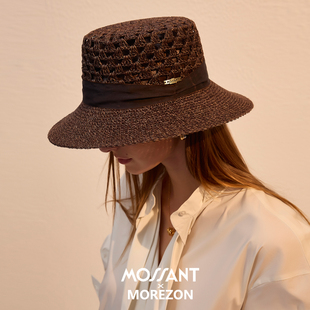 MOREZON【Mossant】26春夏新款设计师小众日本纸草编织镂空草帽女