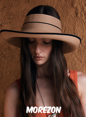 MOREZON【SHINJEO Kelly】25SS春夏新款优雅百搭大檐空顶遮阳帽子