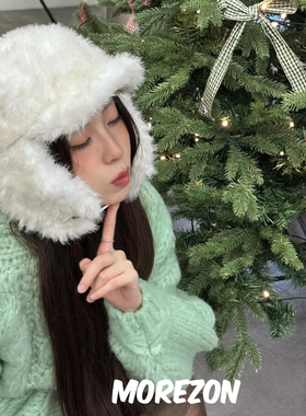 MOREZON【AWESOME NEEDS FUR TRAPPER CAP】25AW仿皮草护耳帽子女