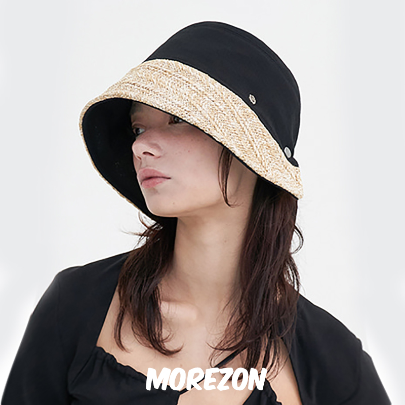 MOREZON【Brown hat Rocha Summer Bonnet】24春夏新款拼接侍女帽