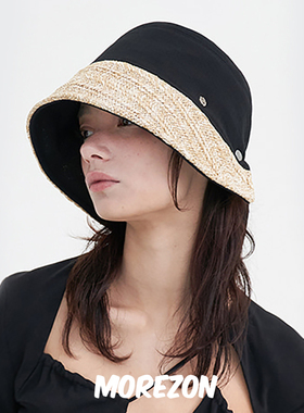 MOREZON【Brown hat Rocha Summer Bonnet】24春夏新款拼接侍女帽