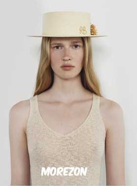 RB MOREZON【Ruslan Baginskiy monogram Boater Hat】字母草帽