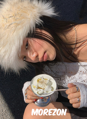 MOREZON【AWESOME NEEDS FUR】24秋冬新款潮人时尚仿皮草头巾帽女