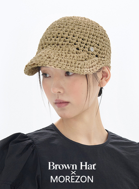 MOREZON【Brown hat Crochet Cap】26春夏新款草编镂空棒球帽子女