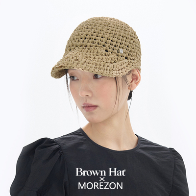 MOREZON【Brown hat Crochet Cap】26春夏新款潮人镂空棒球帽子女