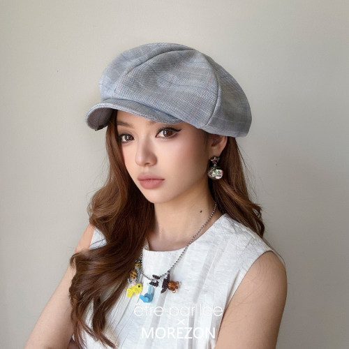 MOREZON【ETRE PAR LEE】26春夏新款潮人休闲百搭格纹八角报童帽