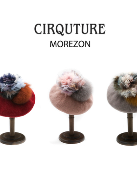 MOREZON【CIRQUTURE Ensemble -Double pom】秋冬双毛球贝雷帽子
