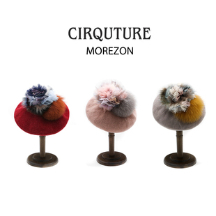 MOREZON【CIRQUTURE Ensemble -Double pom】25AW双毛球贝雷帽子