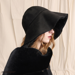 MOREZON【black imagine6】25AW皮毛一体环保皮草双面大围巾帽子