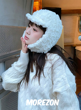 MOREZON【POESIE D'AME ROSE COIL EARFLAP HAT】25AW玫瑰雷锋帽