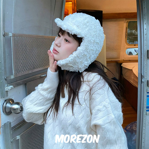 MOREZON【POESIE D'AME ROSE COIL EARFLAP HAT】秋冬玫瑰雷锋帽
