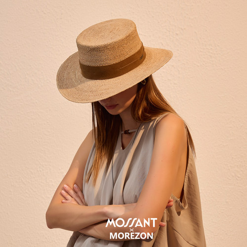 MOREZON【Mossant】26春夏新款小众潮人精致拉菲草编织平顶草帽女
