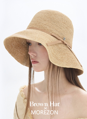 MOREZON【Brown hat Deauville Straw Hat】26春夏大檐草编遮阳帽