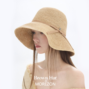 Brown Hat hat Straw 26春夏大檐草编遮阳帽 Deauville MOREZON