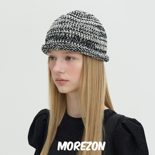 MOREZON【Brown hat Coco Short Beanie】25AW秋冬点点卷边毛线帽