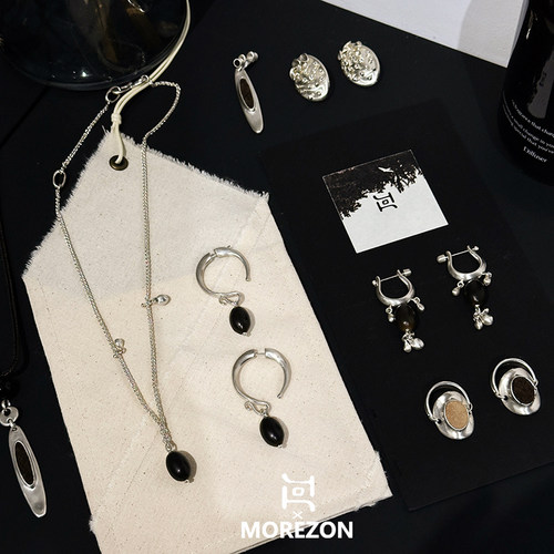 MOREZON【洄回】26SS春夏新款潮人时尚个性925银石莲子耳钉耳饰女