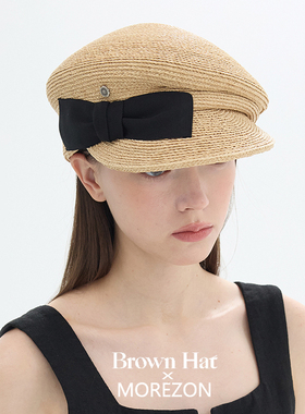 MOREZON【Brown hat French Straw Casquette】26春夏草编报童帽