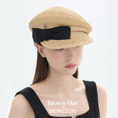MOREZON【Brown hat French Straw Casquette】26春夏草编报童帽
