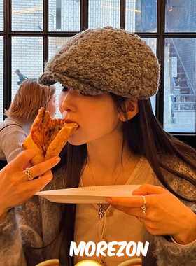 MOREZON【AWESOME NEEDS NEWSBOY CAP】秋冬潮人百搭羊羔毛报童帽
