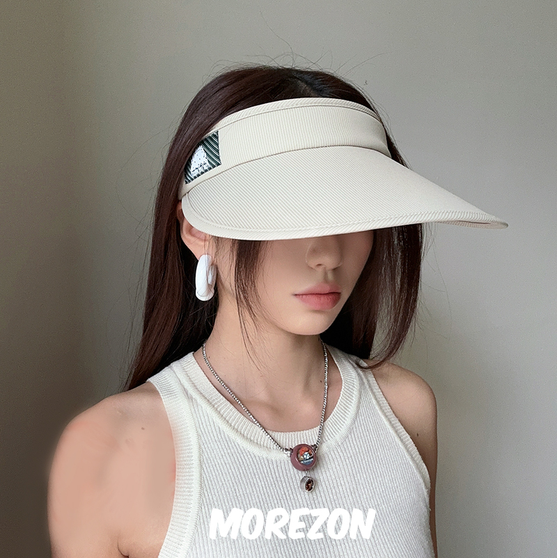 MOREZON【8on8】24春夏新款潮人休闲百搭大檐条纹发箍空顶遮阳帽