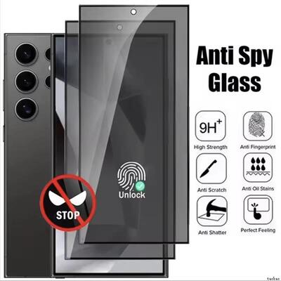 Privacy Protector for Samsung S25edge S24 S23 Ultra Anti-spy Tempered Glass S22 S21+指纹解锁防窥膜