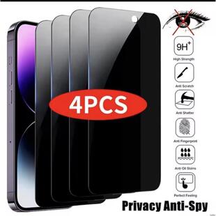 4PCS Privacy Screen Protector For iPhone 16 17 Pro Max 14 15 13 12 11 Anti-Spy Tempered Glass防窥膜