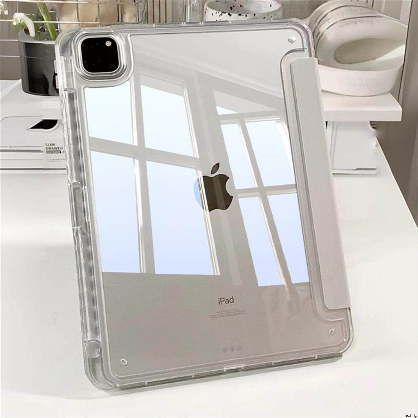 2025新款适用ipadair7/6保护套透明case苹果ipadpro平板M5带笔槽mini7防弯摔13寸轻薄11代亚克力全包12.9防摔