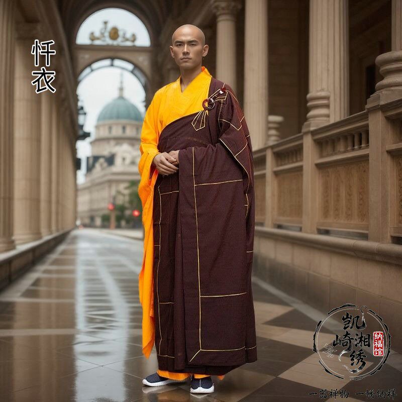 祖衣袈裟僧服夏季超薄款男女僧人四季搭衣五衣七衣法会穿着佛衣装 - 实物图