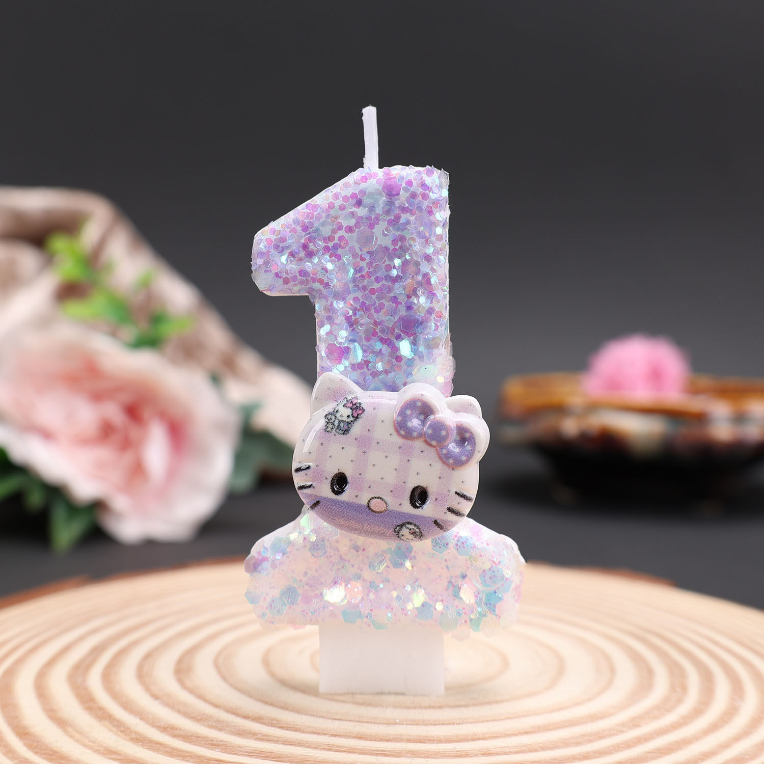 HelloKitty生日蜡烛数字0-9造型闪粉可爱装饰蜡烛派对用品数字蜡