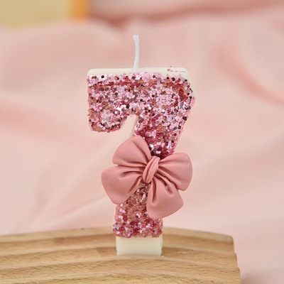 网红新款蝴蝶结数字蜡烛