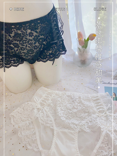 VOGANA戛纳家二店加大码中腰蕾丝绑带花边内裤胖MM200斤性感甜美