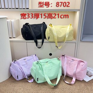 韩版时尚简约单肩包纯色休闲百搭尼龙布斜挎包夏季轻便妈咪包潮女