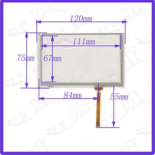 M5023 车载导航触摸手写外屏幕玻璃四线电阻质量好 120*73mm