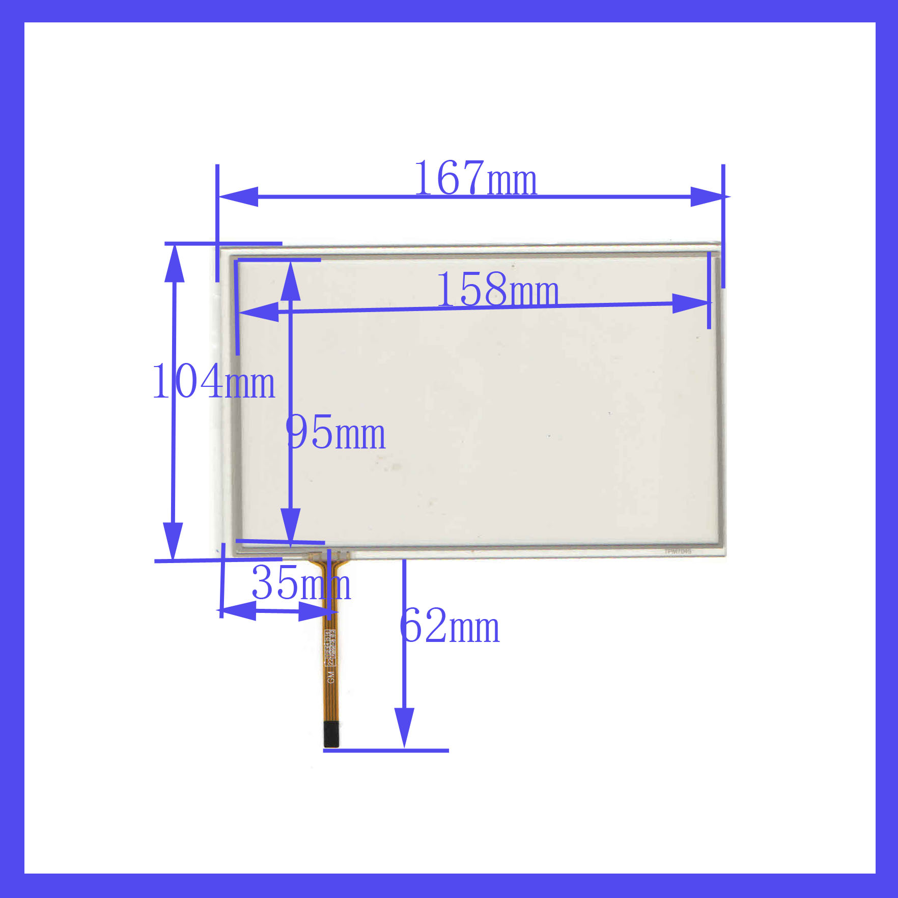 TPM7045  167*103mm四线电阻触摸手写外屏幕玻璃  质量好 167*103