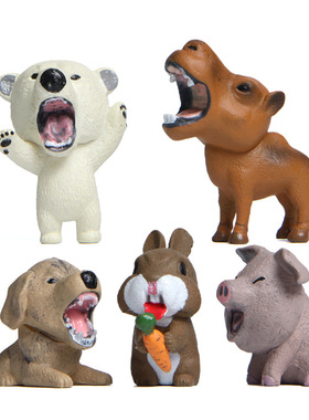 小动物兔子手办公仔玩具桌面摆件