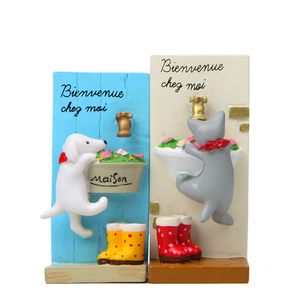 小狗猫咪趴花坛水龙头鞋子园艺多肉小清新花插插件道具造景公仔