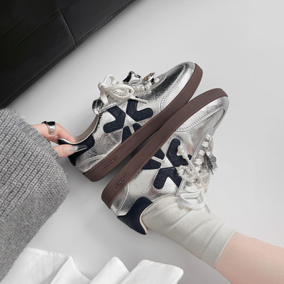 四季皆宜~头层牛皮德迅小白鞋女