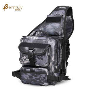 户外包男式 迷彩单肩腰包 胸包大容量休闲运动男腰包斜挎小胸包男士