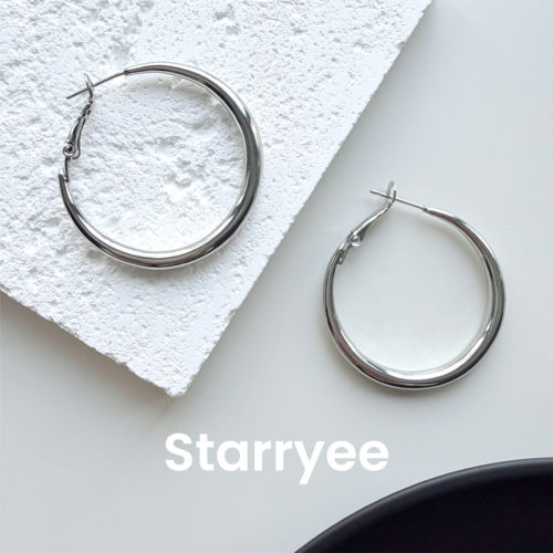 Starryee欧美基础款大耳圈耳环女